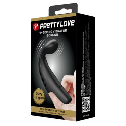 Pretty Love Gaine de Doigt Vibrante Gorgon Pretty Love 10.5 x 2cm Noir